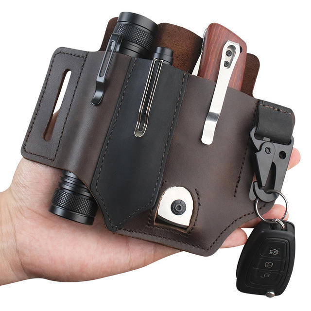 Leren EDC gereedschapstas, out - Edc Carry Fanny Pack recensie en prijs